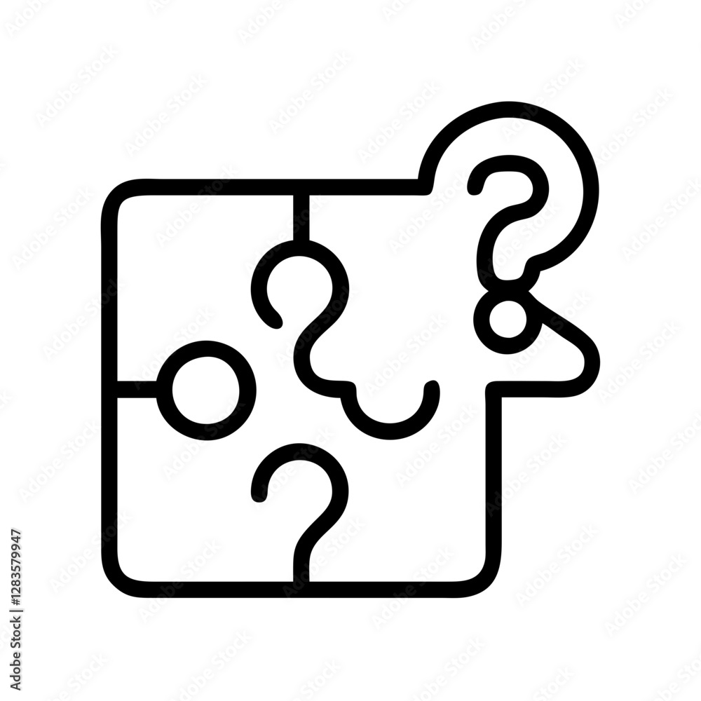 puzzle piece with question mark icon, puzzle piece with question mark line art - simple line art of puzzle piece with question mark, perfect for puzzle piece with question mark logos and icons puzzle piece with question mark icon, puzzle piece with question mark line art - simple line art of puzzle piece with question mark, perfect for puzzle piece with question mark logos and icons