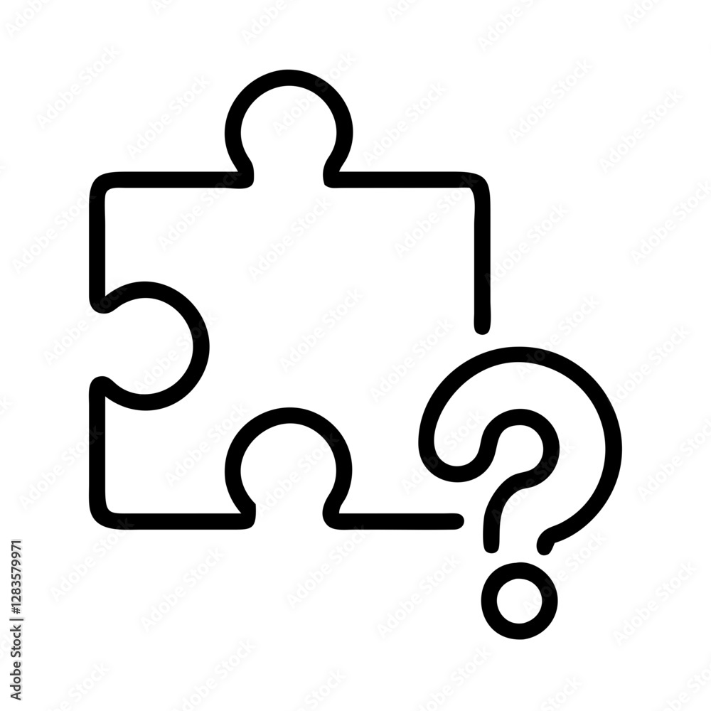 puzzle piece with question mark icon, puzzle piece with question mark line art - simple line art of puzzle piece with question mark, perfect for puzzle piece with question mark logos and icons puzzle piece with question mark icon, puzzle piece with question mark line art - simple line art of puzzle piece with question mark, perfect for puzzle piece with question mark logos and icons