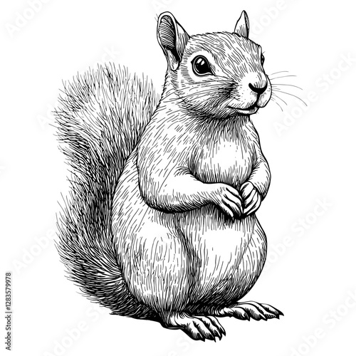 Squirrel art drawing sketch vector