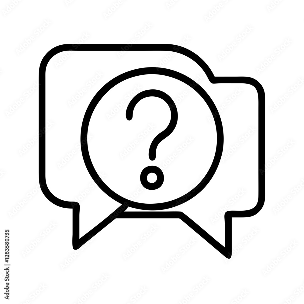 question mark in speech bubble icon, question mark in speech bubble line art - simple line art of question mark in speech bubble, perfect for question mark in speech bubble logos and icons question mark in speech bubble icon, question mark in speech bubble line art - simple line art of question mark in speech bubble, perfect for question mark in speech bubble logos and icons
