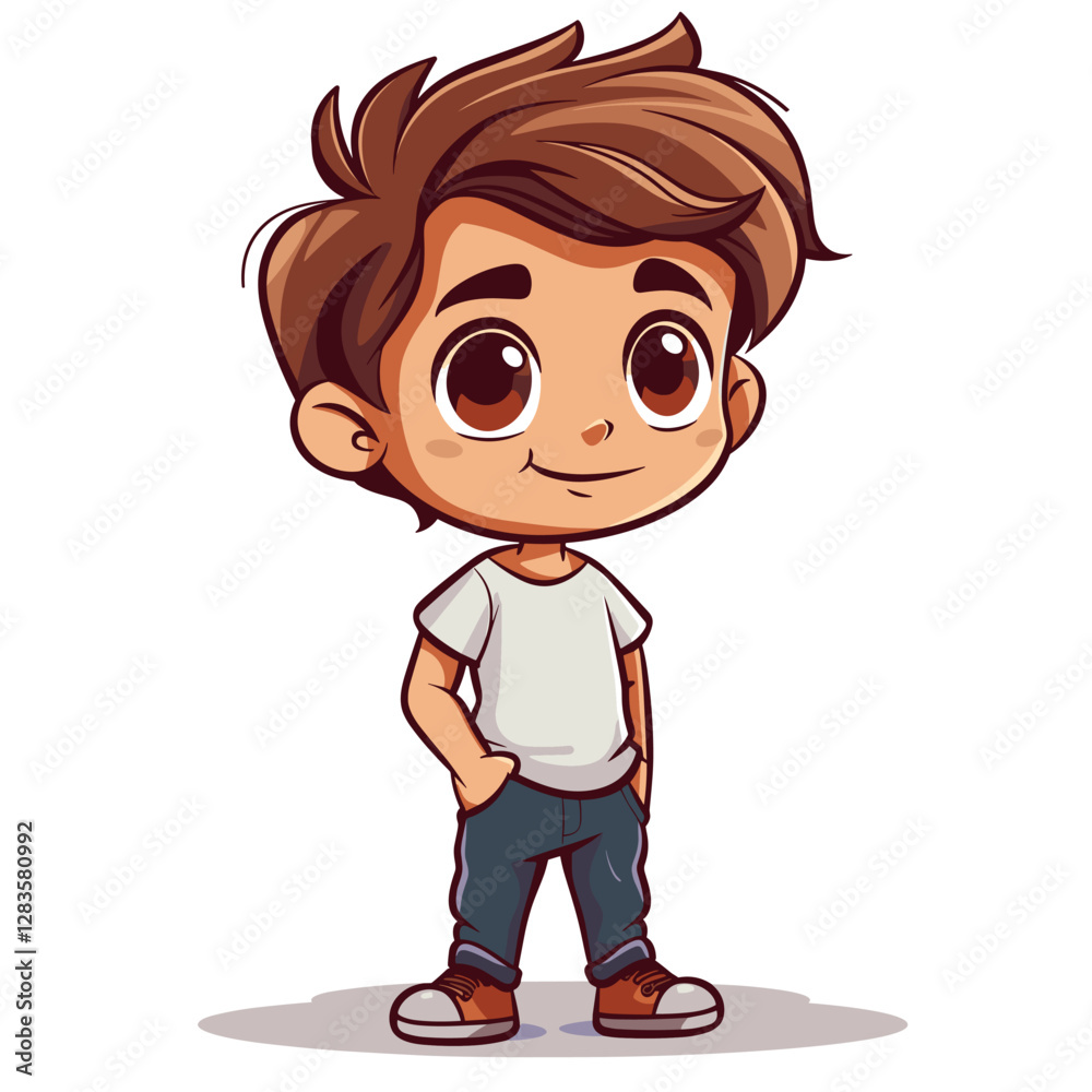 Cute little boy cartoon character vector illustration graphic design Cute little boy cartoon character vector illustration graphic design