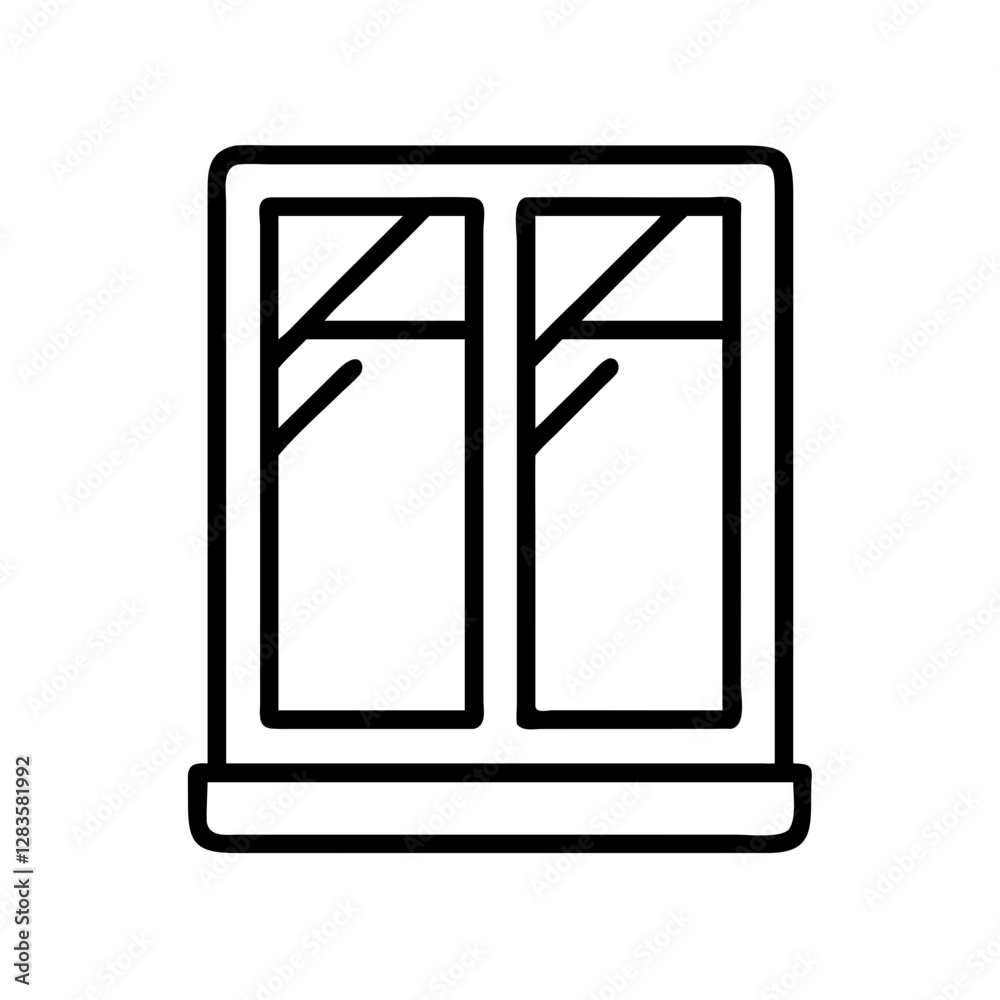 double glazed window icon, double glazed window line art - simple line art of double glazed window, perfect for double glazed window logos and icons double glazed window icon, double glazed window line art - simple line art of double glazed window, perfect for double glazed window logos and icons