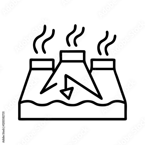geothermal energy icon, geothermal energy line art - simple line art of geothermal energy, perfect for geothermal energy logos and icons
