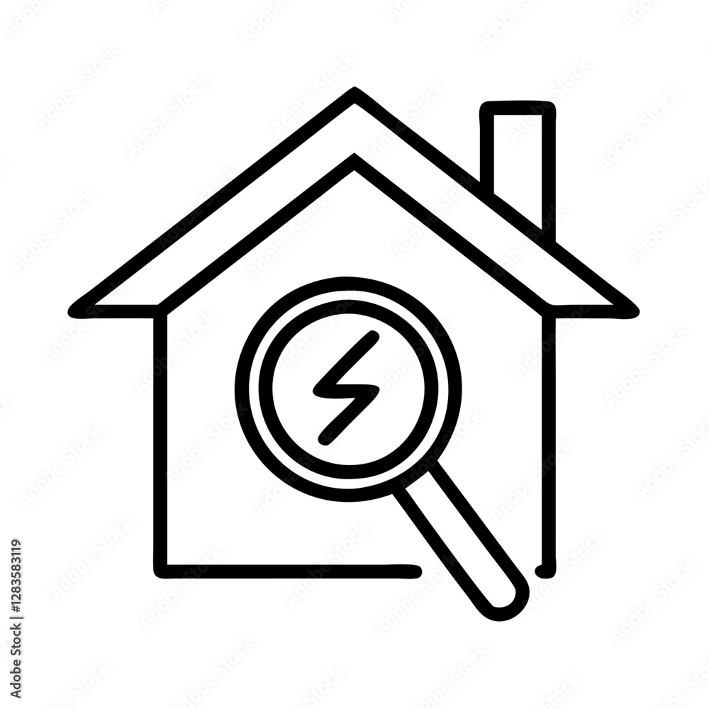 home energy audit icon, home energy audit line art - simple line art of home energy audit, perfect for home energy audit logos and icons home energy audit icon, home energy audit line art - simple line art of home energy audit, perfect for home energy audit logos and icons