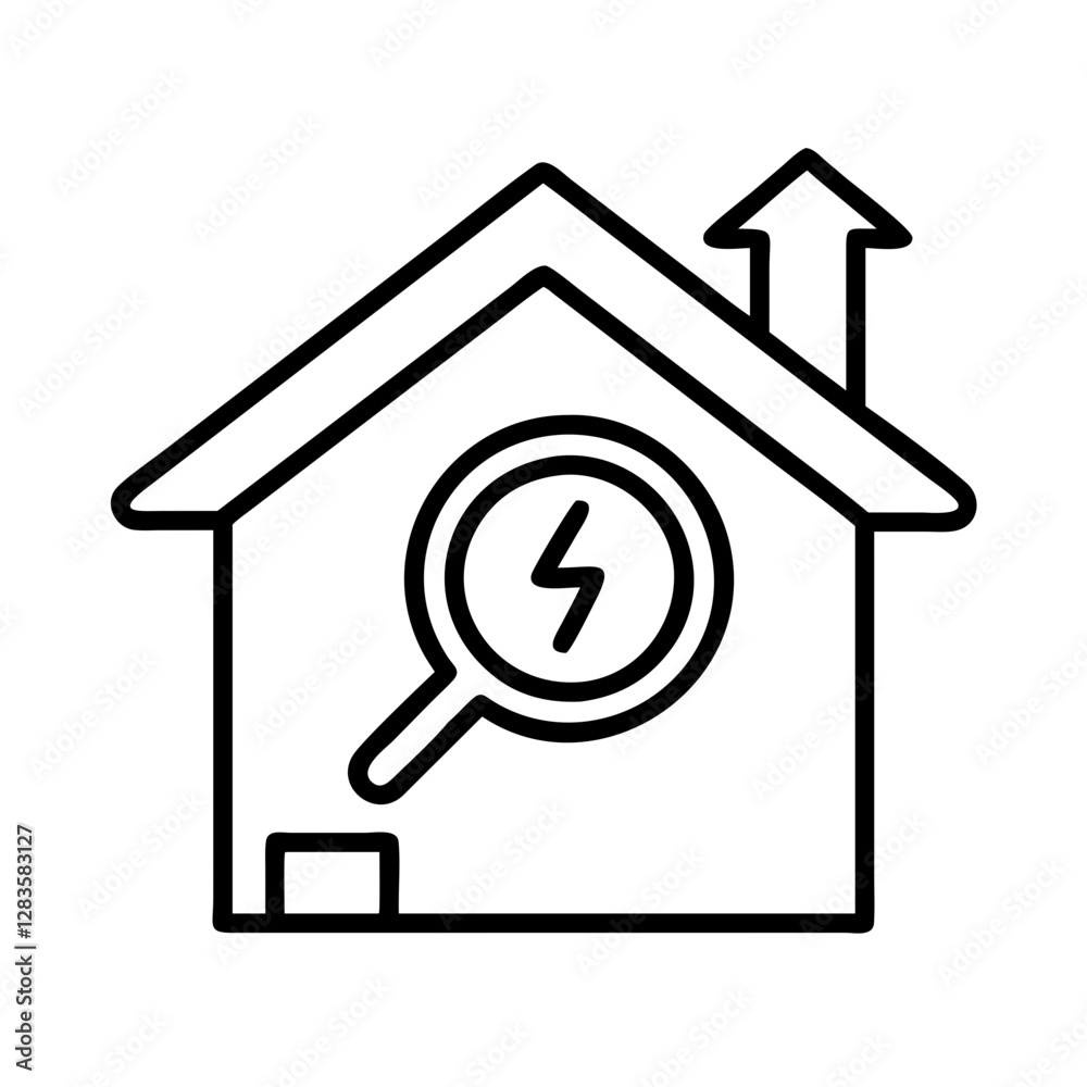 home energy audit icon, home energy audit line art - simple line art of home energy audit, perfect for home energy audit logos and icons home energy audit icon, home energy audit line art - simple line art of home energy audit, perfect for home energy audit logos and icons