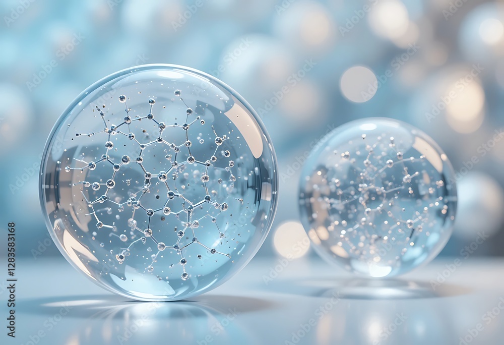 Molecular Structures Are Encased Within Beautiful Transparent Glass Spheres Molecular Structures Are Encased Within Beautiful Transparent Glass Spheres