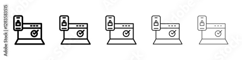 2FA Multifactor verification icon set in different stroke sizes