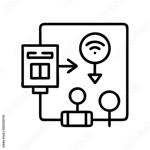 net metering icon, net metering line art - simple line art of net metering, perfect for net metering logos and icons