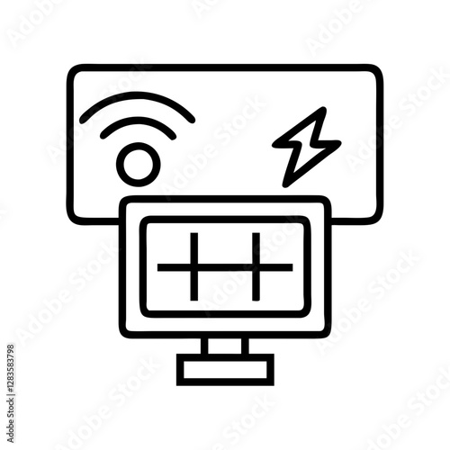 net metering icon, net metering line art - simple line art of net metering, perfect for net metering logos and icons