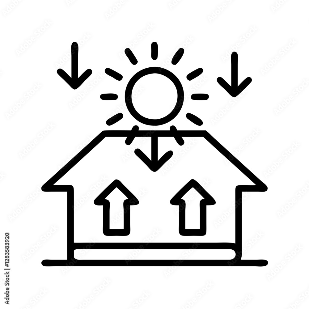 passive solar design icon, passive solar design line art - simple line art of passive solar design, perfect for passive solar design logos and icons passive solar design icon, passive solar design line art - simple line art of passive solar design, perfect for passive solar design logos and icons