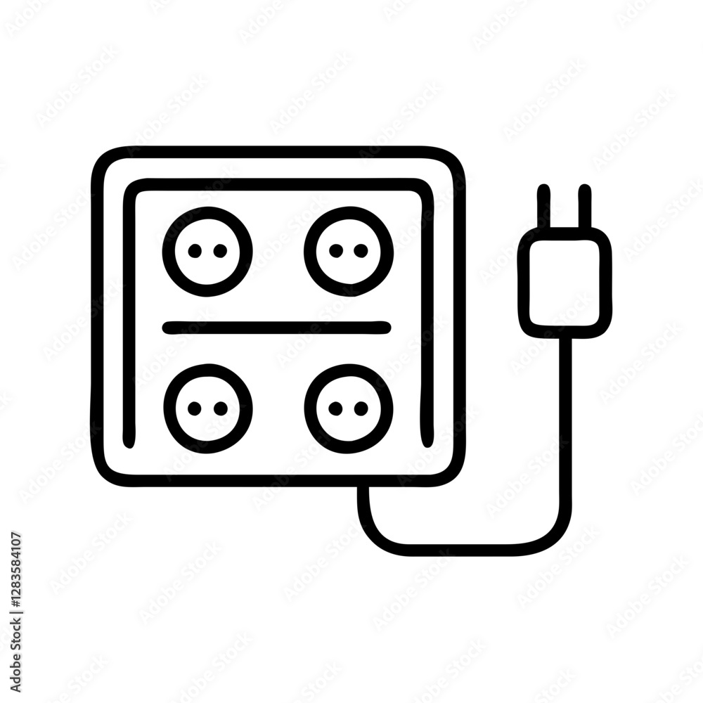 power strip icon, power strip line art - simple line art of power strip, perfect for power strip logos and icons power strip icon, power strip line art - simple line art of power strip, perfect for power strip logos and icons