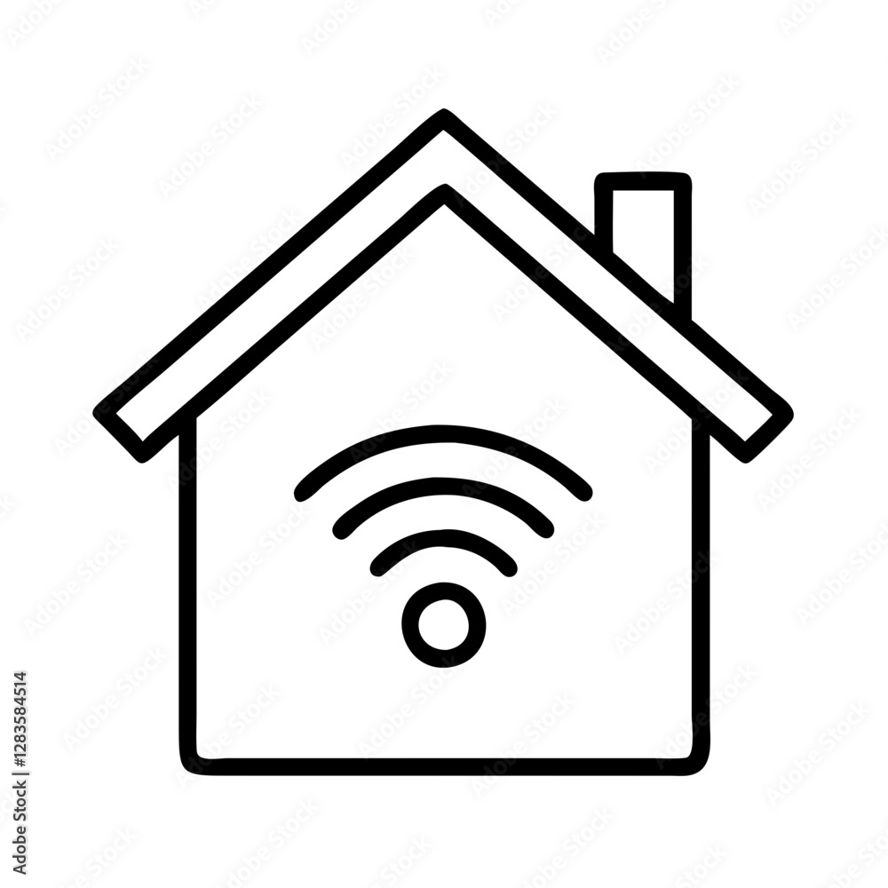 smart home icon, smart home line art - simple line art of smart home, perfect for smart home logos and icons smart home icon, smart home line art - simple line art of smart home, perfect for smart home logos and icons