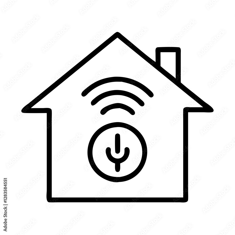 smart home icon, smart home line art - simple line art of smart home, perfect for smart home logos and icons smart home icon, smart home line art - simple line art of smart home, perfect for smart home logos and icons