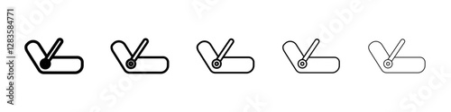 baby car seat icon set in different stroke sizes