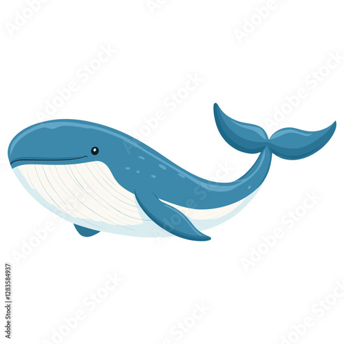 Blue whale illustration cartoon animal vector