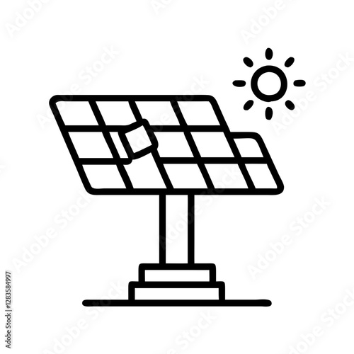 solar tracker icon, solar tracker line art - simple line art of solar tracker, perfect for solar tracker logos and icons