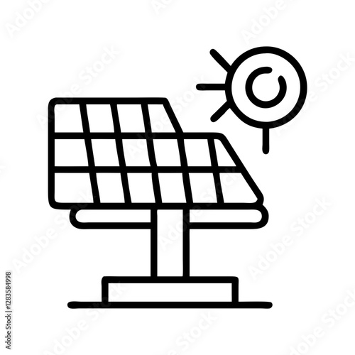 solar tracker icon, solar tracker line art - simple line art of solar tracker, perfect for solar tracker logos and icons