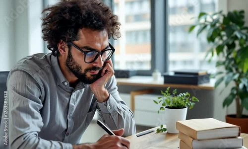 Business Partners Working on Project Together in Office