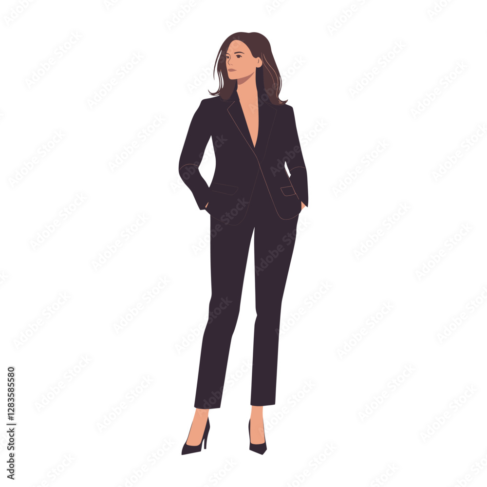 Business women wearing suite woman illustration female vector
