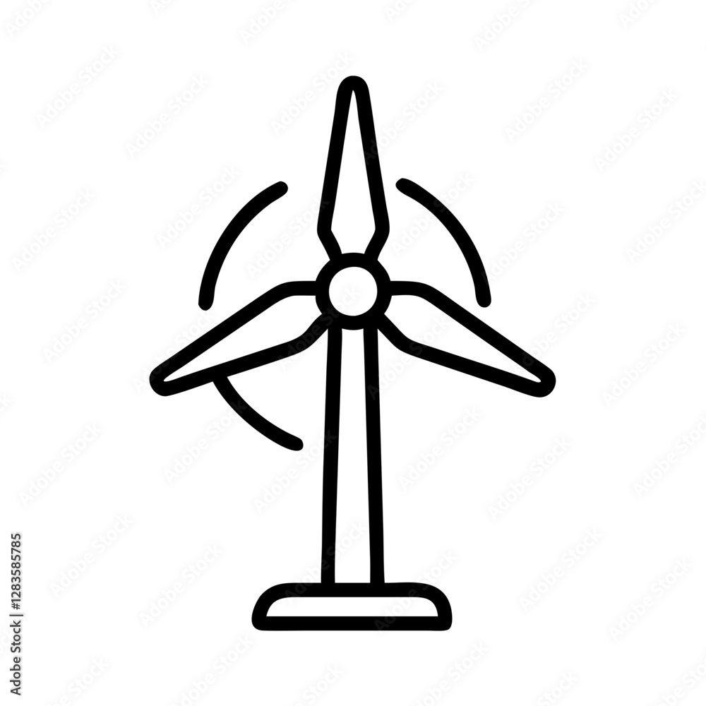 wind turbine icon, wind turbine line art - simple line art of wind turbine, perfect for wind turbine logos and icons wind turbine icon, wind turbine line art - simple line art of wind turbine, perfect for wind turbine logos and icons