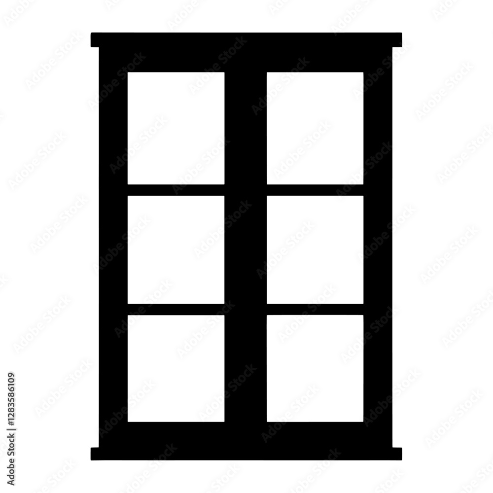 Aesthetic window silhouette minimalist black vector Aesthetic window silhouette minimalist black vector
