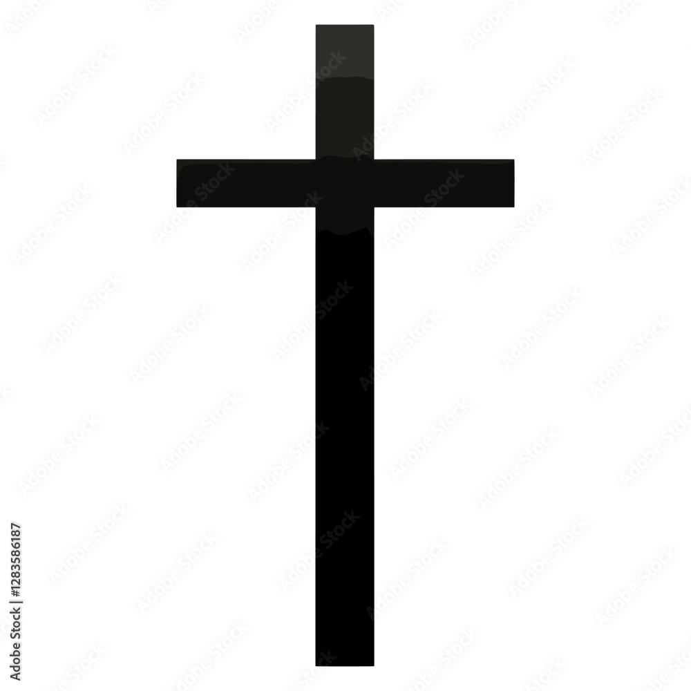 Thin cross minimalist symbol black vector Thin cross minimalist symbol black vector