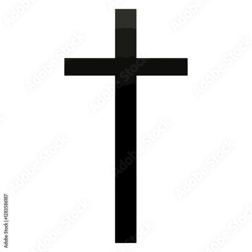 Thin cross minimalist symbol black vector