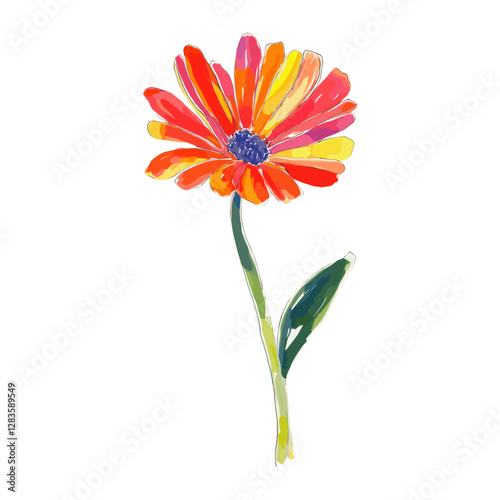 vectorDaisy petal illustration watercolor flower