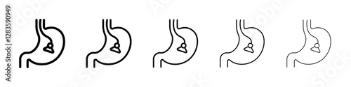 Endoscopy icon set in different stroke sizes