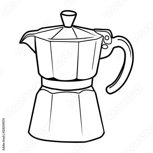 Coffee moka pot art appliance drawing vector