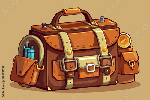 vector of  Brown engineering bag