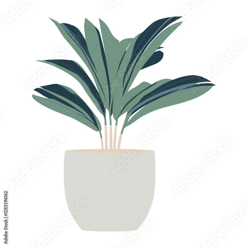 Potted indoor plant illustration minimalist flower vector