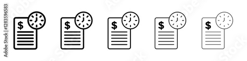 Loan rate and term icon set in different stroke sizes