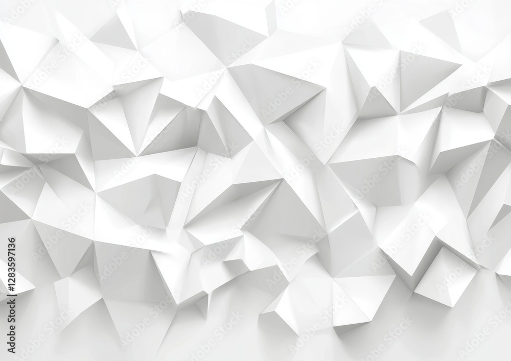 White abstract polygonal background forming triangles and rhombuses