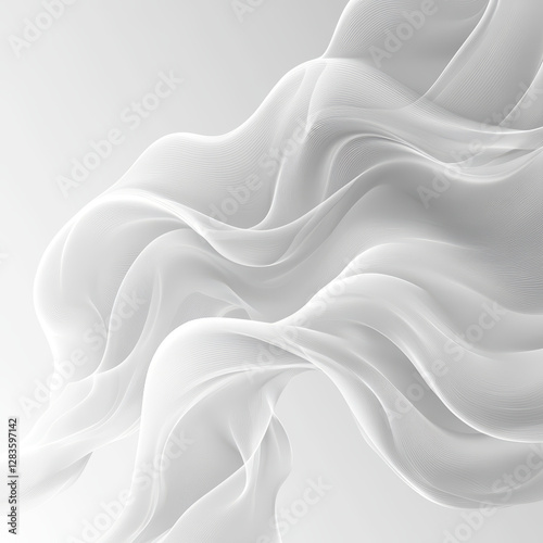 Abstract white background with smooth wavy lines.