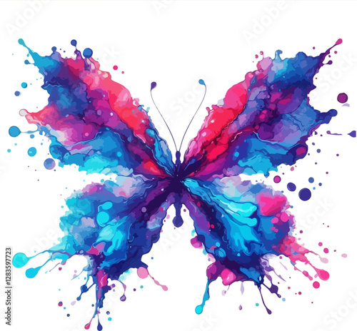 colorful butterflies isolated on white