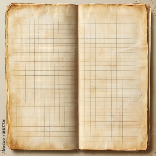 Aged Ledger Paper Notebook Background Texture