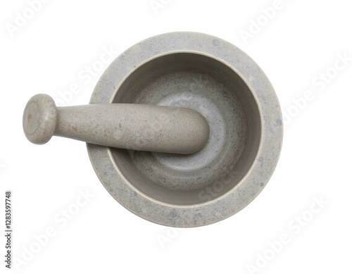 Mortar and pestle isolated on transparent background photo