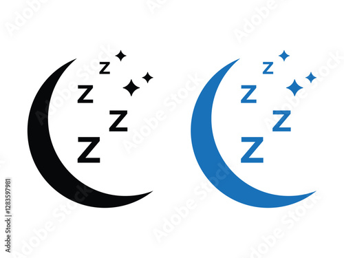 editable vector sleep with moon symbol design illustration isolated on transparent background