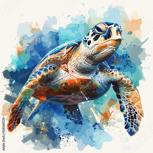 sea turtle swimming