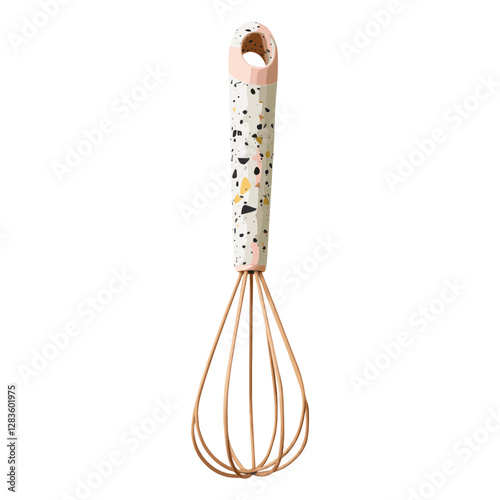 Terrazzo whisk logo decorative appliance accessory vector