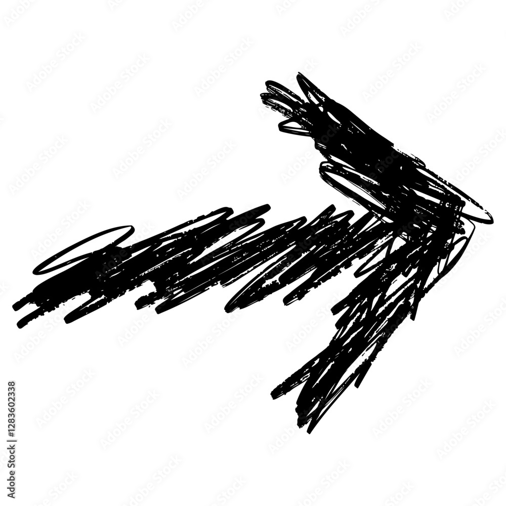 Dynamic sketchy black arrow vector Dynamic sketchy black arrow vector