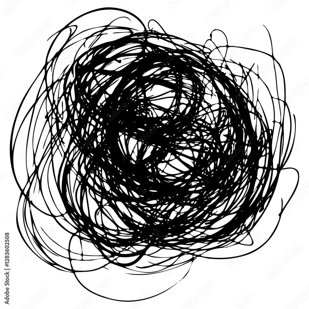 Abstract chaotic black lines art vector Abstract chaotic black lines art vector