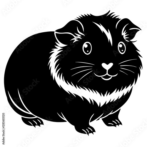 Abyssinian guine pig silhouette vector illustration 