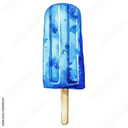 Illustration refreshing watercolor popsicle vector