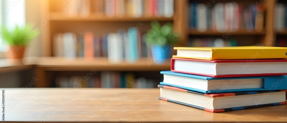 Educational Books on Wooden Desk - Back to School Educational Books on Wooden Desk - Back to School