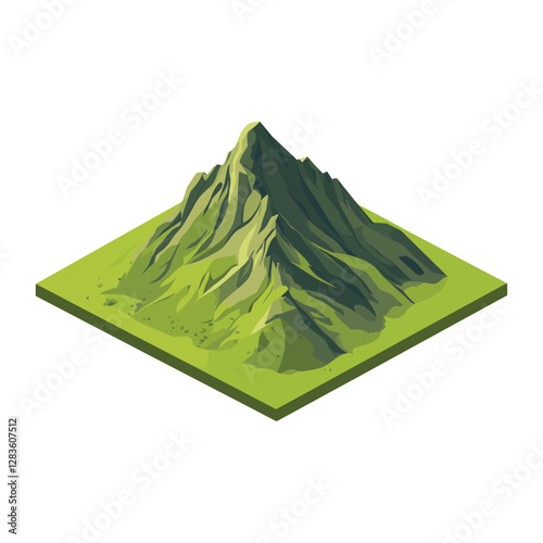 Mountain illustration isometric nature vector
