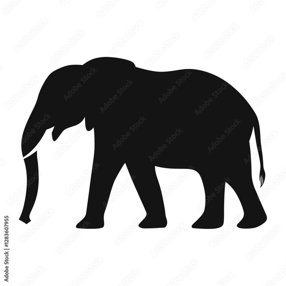 Obraz premium Elephant silhouette illustration wildlife animal vector