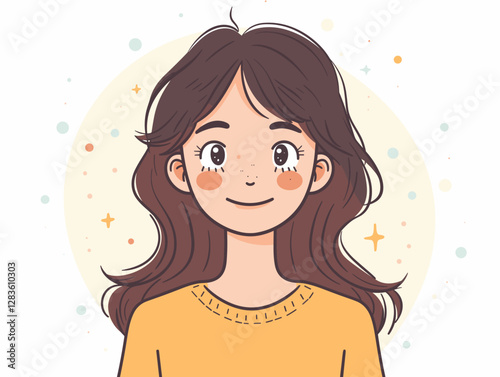 girl with long hair vector