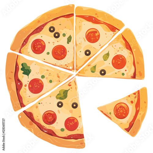 Pizza illustration food pepperoni vector